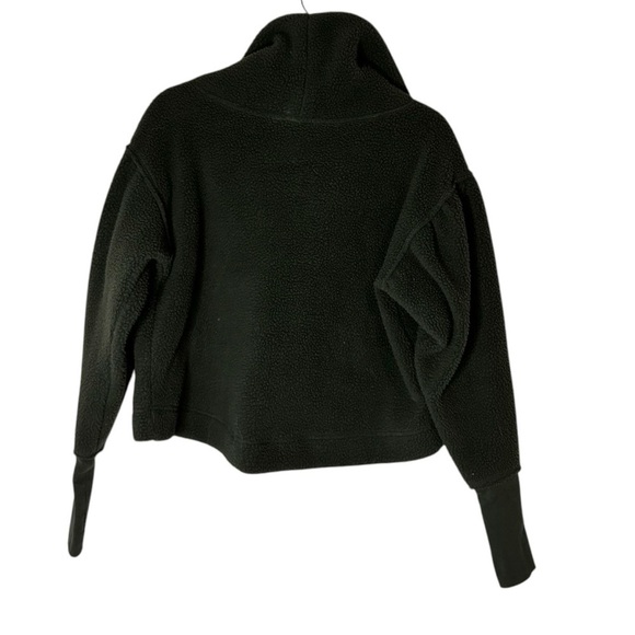 Free People Poppy Pullover- Forest Pine Sherpa Half Zip Pullover- Size Small - Picture 8 of 13